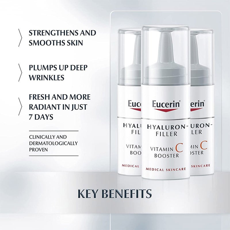 Eucerin Hyaluron-Filler Vitamin C Anti-Aging Booster Serum 8ml, Pack of 3's