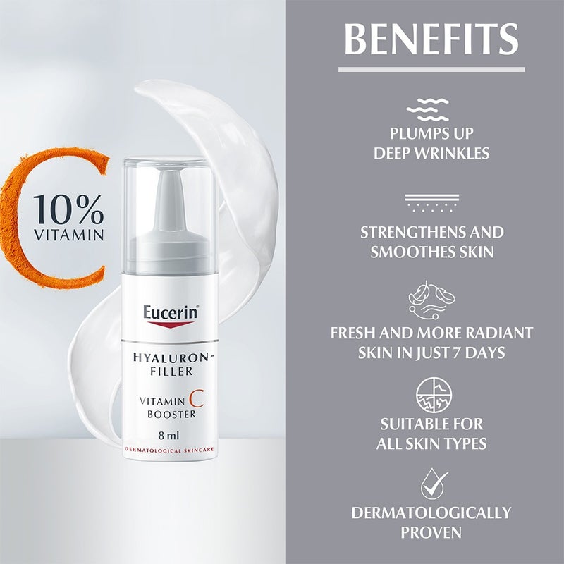Eucerin Hyaluron-Filler Vitamin C Anti-Aging Booster Serum 8ml, Pack of 3's
