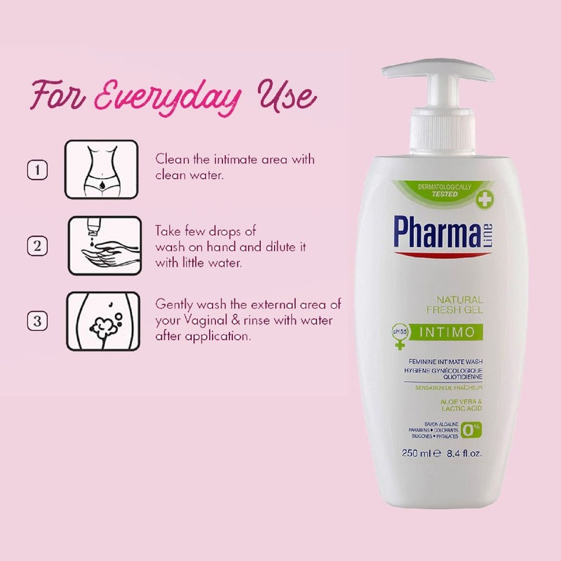 PharmaLine Natural Fresh Feminine Intimate Wash 250 mL