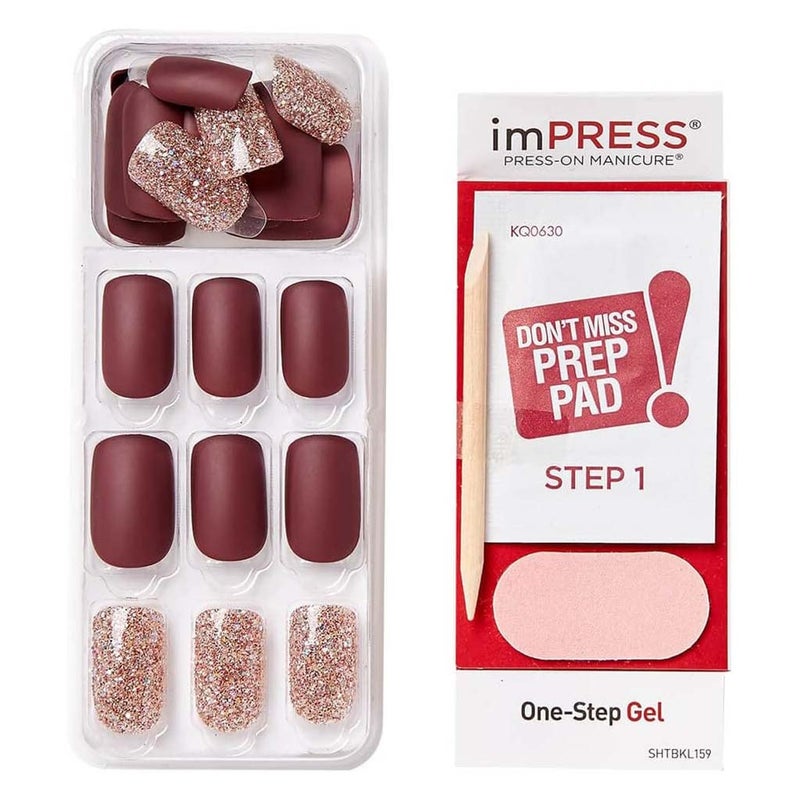 Kiss Broadway Impress Press-On Nails, Forbidden, BIPAM016C, Pack of 30's