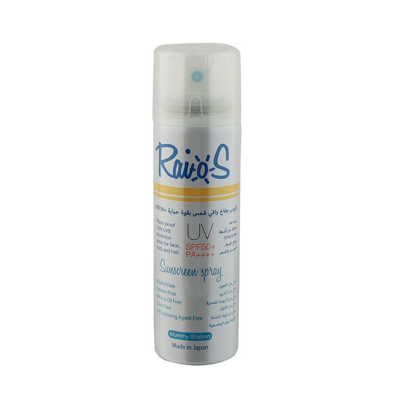Raios UV SPF50+/PA++++ Sunscreen Spray Mummy Shabon 70 mL