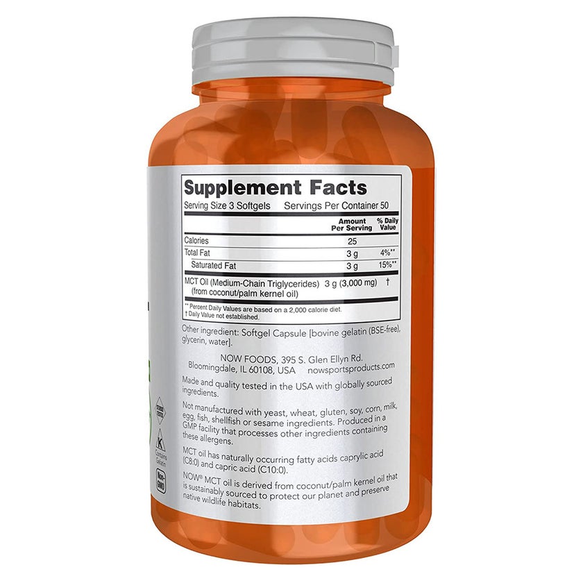 Now Sports MCT Oil 1000mg Softgel For Weight Management, Pack of 150's