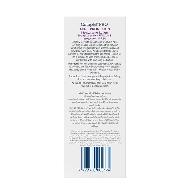 Cetaphil PRO Acne Prone Skin SPF30 Moisturizing Lotion 120 mL
