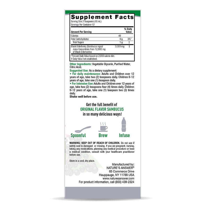 Nature's Answer Sambucus Original Syrup For Immunity 120ml