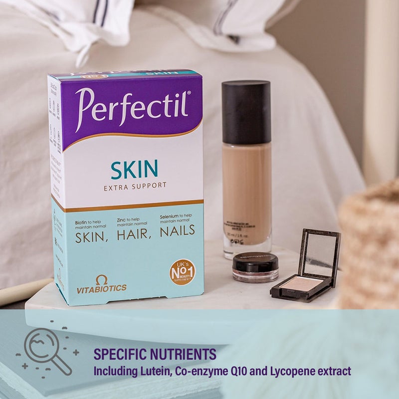 Vitabiotics Perfectil Skin Extra Support, Dual Pack of Multivitamin Tablets 28's + Nutri-Dermal Capsules 28's