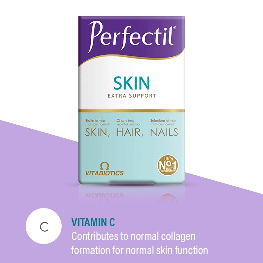 Vitabiotics Perfectil Skin Extra Support, Dual Pack of Multivitamin Tablets 28's + Nutri-Dermal Capsules 28's