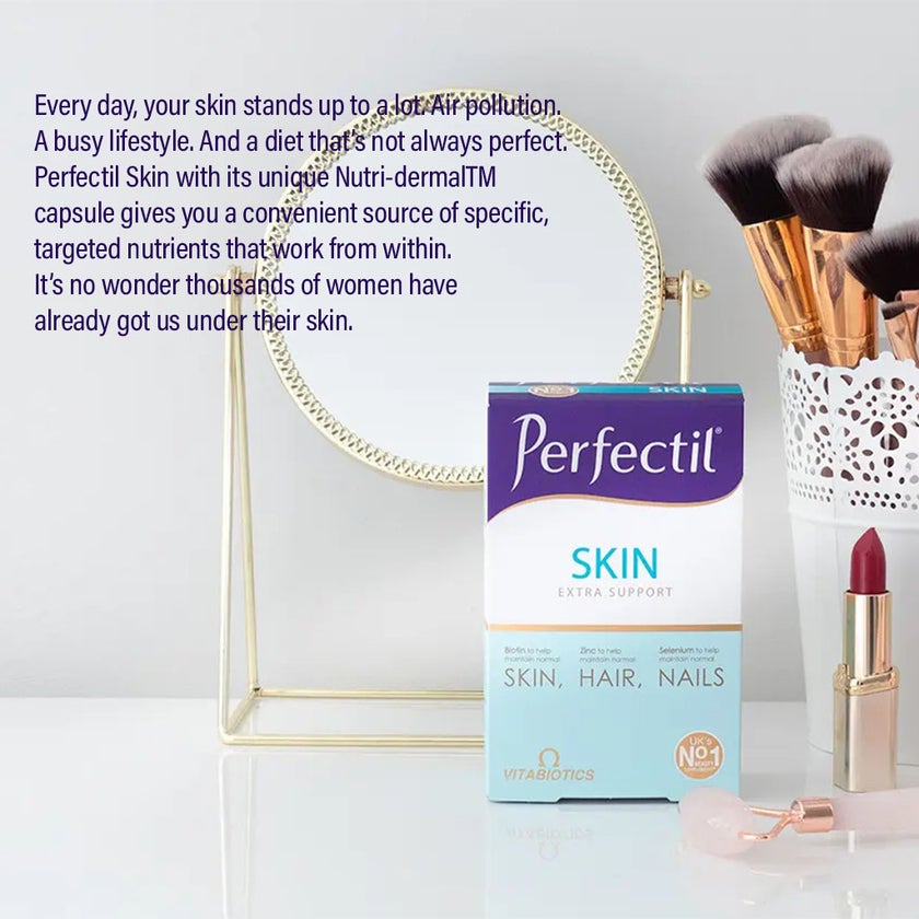 Vitabiotics Perfectil Skin Extra Support, Dual Pack of Multivitamin Tablets 28's + Nutri-Dermal Capsules 28's