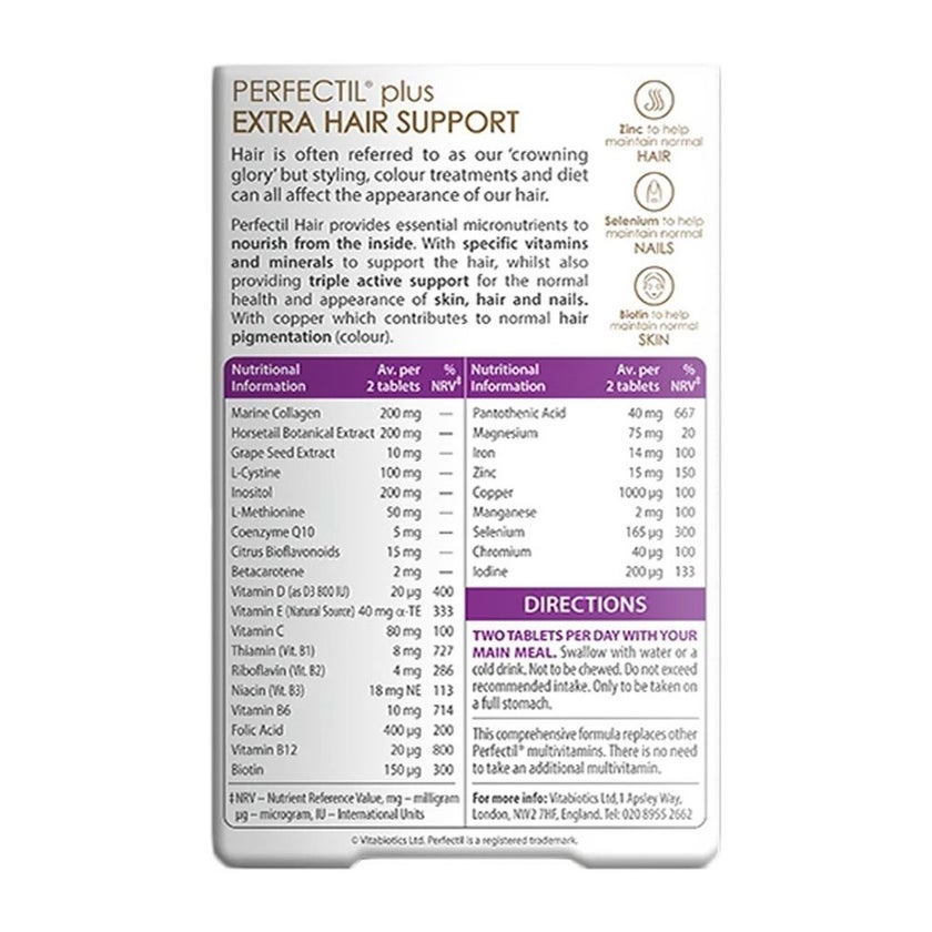 Vitabiotics Perfectil Extra Support Tablets, Pack of 60’s