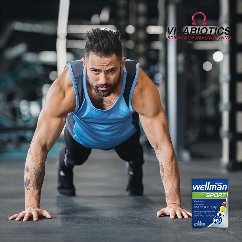 Vitabiotics Wellman Sport Men's Multivitamin Supplement Tablets For Health & Vitality, Pack of 30's