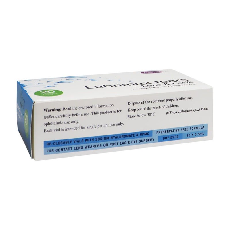 Lubrimax Tears Unit Dose Vials 0.5 mL 20's