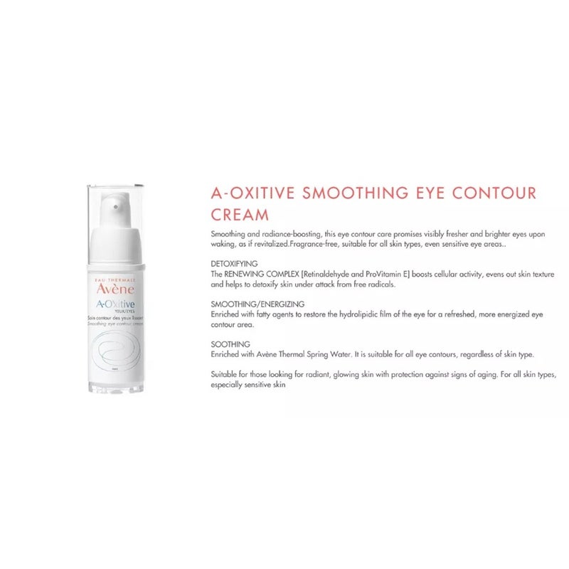 Avene A-Oxitive Eye Smoothing Anti-Ageing Contour Cream 15ml