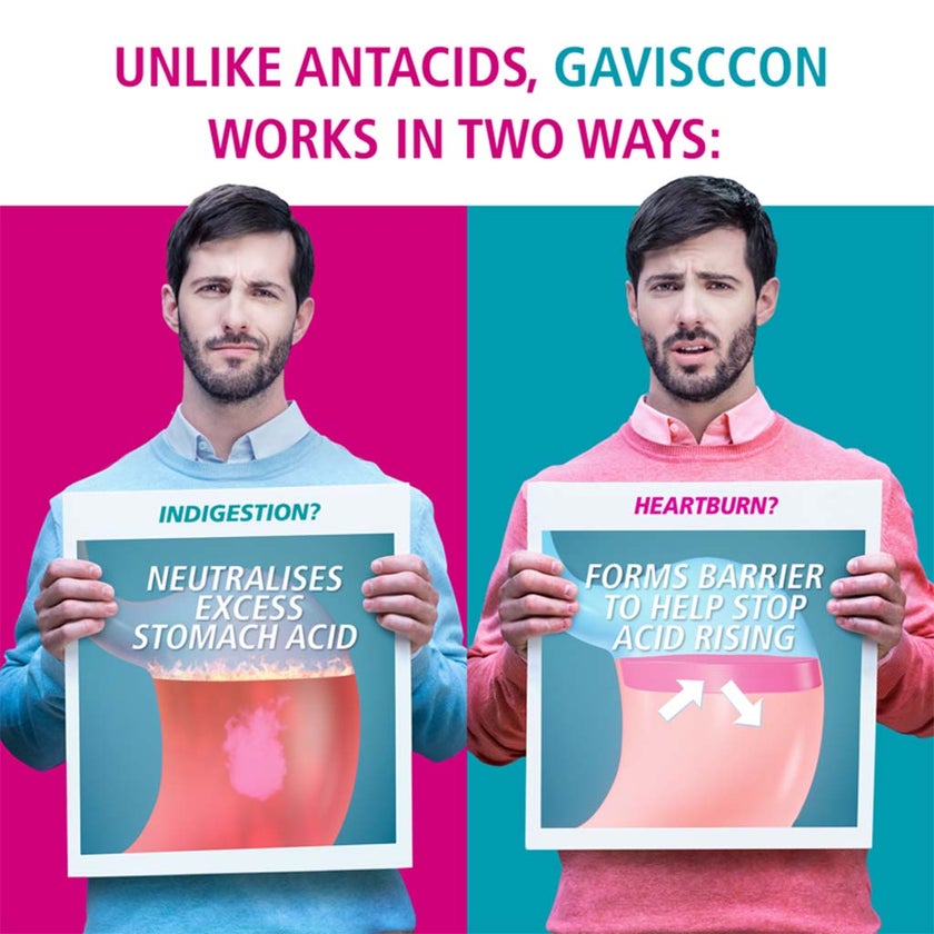 Gaviscon Double Action Chewable Tablets For Indigestion And Heartburn Mint Flavour, Pack of 32's