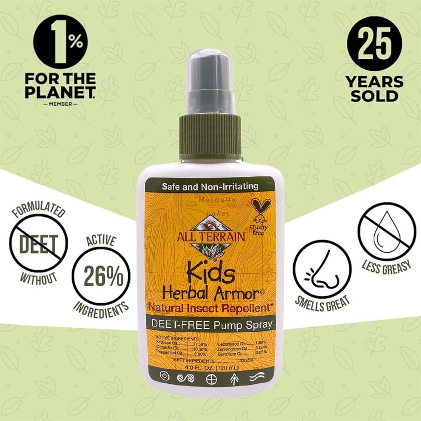 All Terrain Herbal Armor DEET Free Natural Kids Insect Repellant Spray 120ml