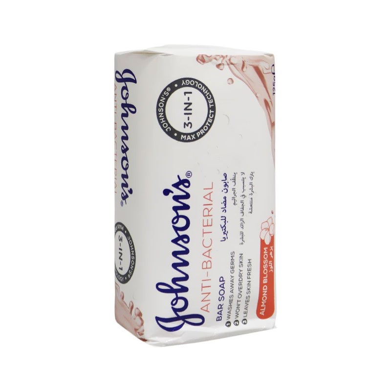 Johnson's 3 in 1 Antibacterial Almond Blossom Bar Soap 125 g 3+1 Value Pack