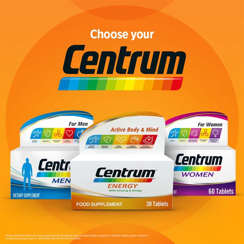 Centrum Energy Multivitamin Supplement Tablets, Pack of 30's