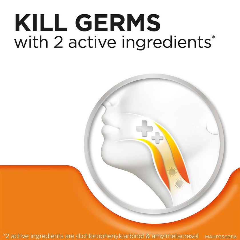 Strepsils Orange with Vitamin C 100mg Lozenges For Sore Throat, Pack of 36's