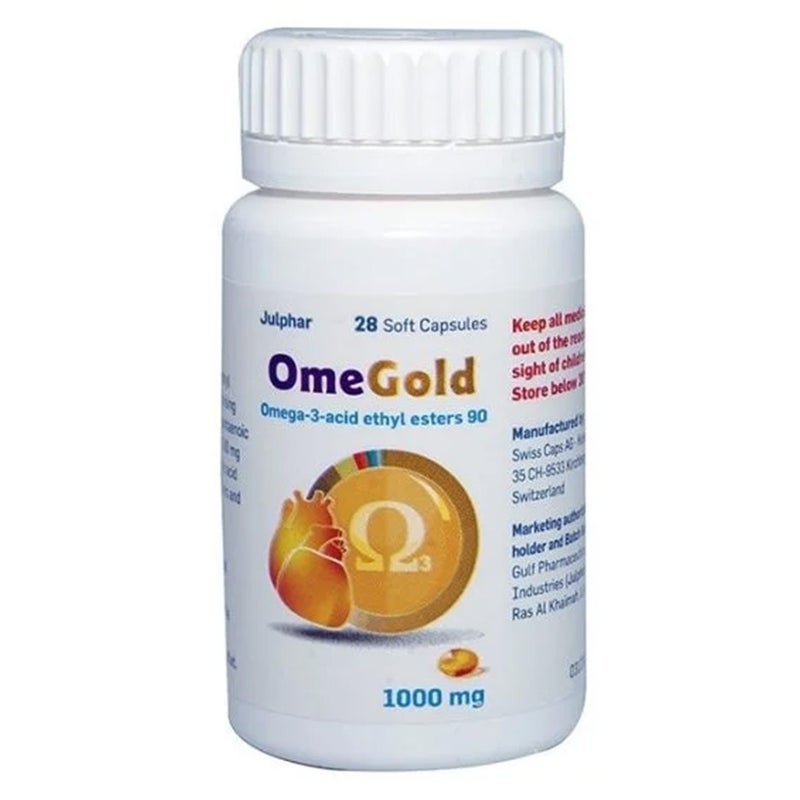 OmeGold 1000mg Omega 3 Fish Oil Supplement Capsules, Pack of 28's