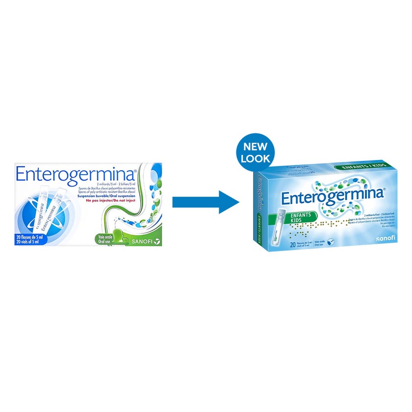 Enterogermina 2 Billion/5ml Suspension Oral Vials, Pack of 20's