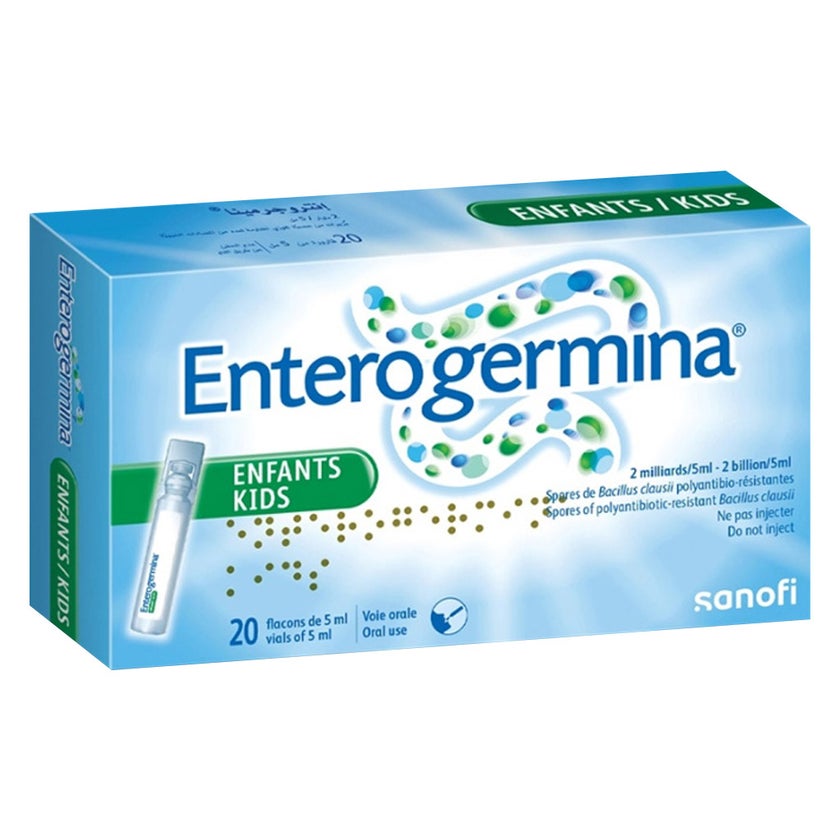 Enterogermina 2 Billion/5ml Suspension Oral Vials, Pack of 20's