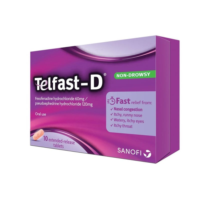 Telfast D 60mg/120mg Extended Release Tablets, Pack of 10's