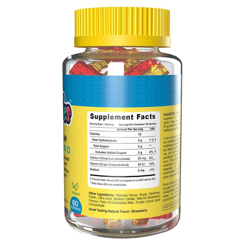 Dr. Gummies Kids Calcium + Vitamin D Gummies For Healthy Bone & Teeth, Pack of 60's