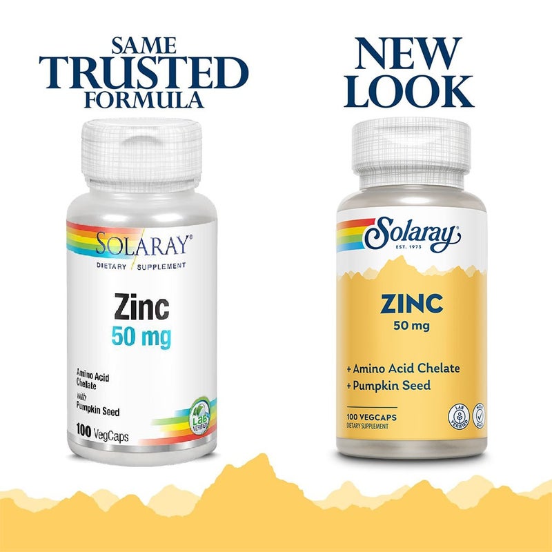 Solaray Zinc 50 mg Veg Capsules 100's