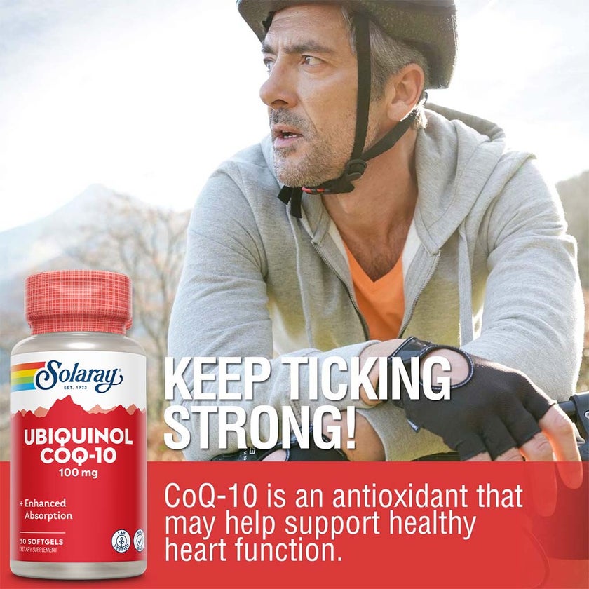 Solaray Ubiquinol CoQ-10 100mg Softgels, Pack of 30's