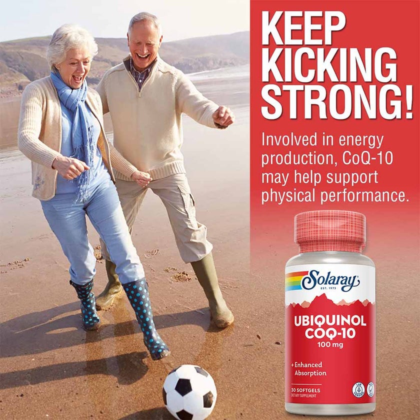 Solaray Ubiquinol CoQ-10 100mg Softgels, Pack of 30's