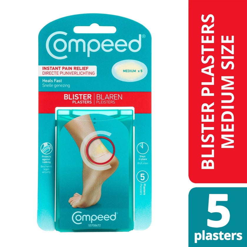 Compeed Hydrocolloid Blister Plasters Medium, Pack of 5's