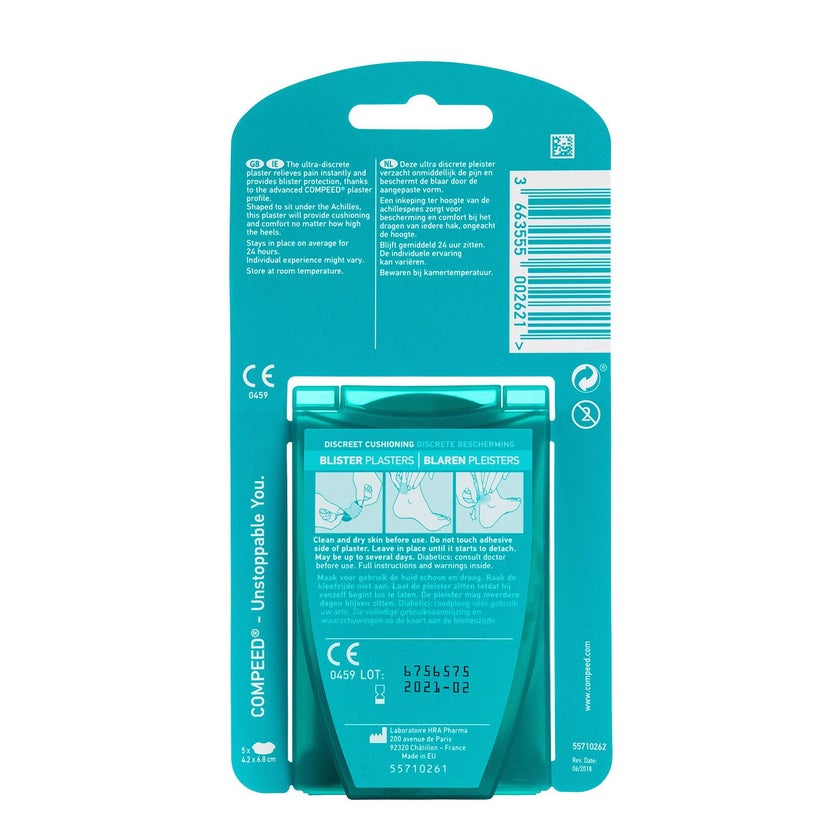 Compeed Hydrocolloid Blister Plasters High Heel, Pack of 5's