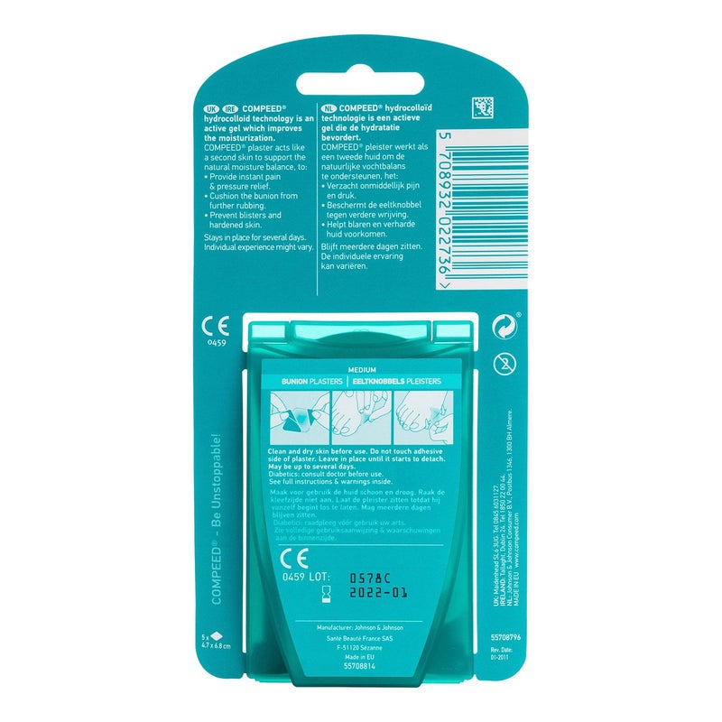 Compeed Hydrocolloid Bunion Plaster Medium 5's