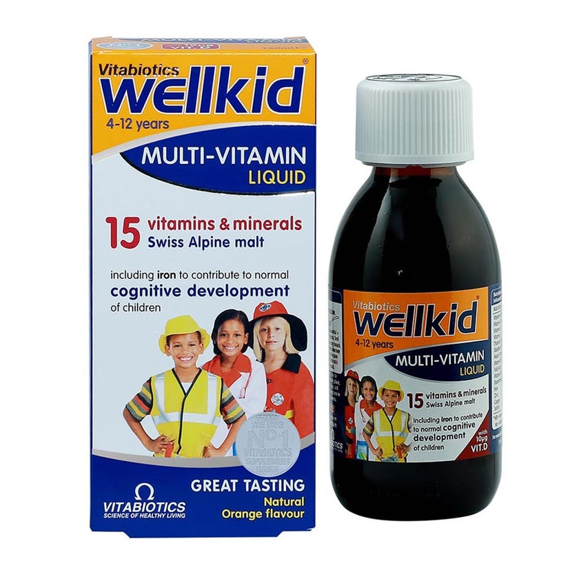 Vitabiotics Wellkid Multivitamin Orange Flavoured Liquid For Children 150ml