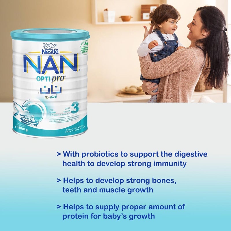 Nestle NAN Optipro Stage 3 Toddlers Milk Formula For 1 To 3 Years 1800g