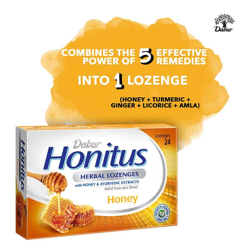 Dabur Honitus Herbal Lozenges Honey, Pack of 24's