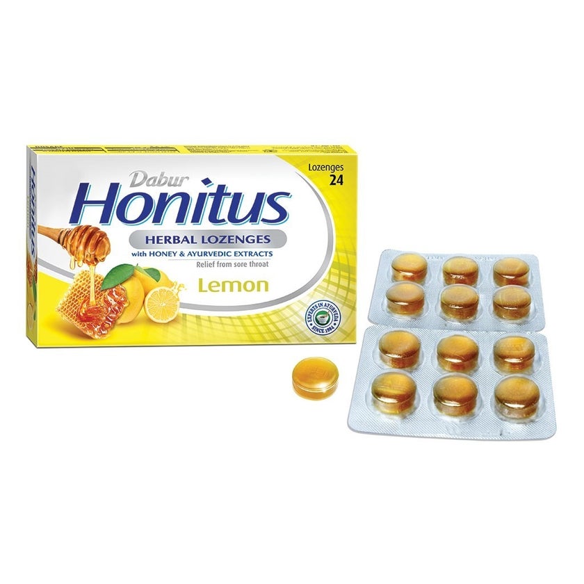 Dabur Honitus Herbal Lozenges Lemon, Pack of 24's