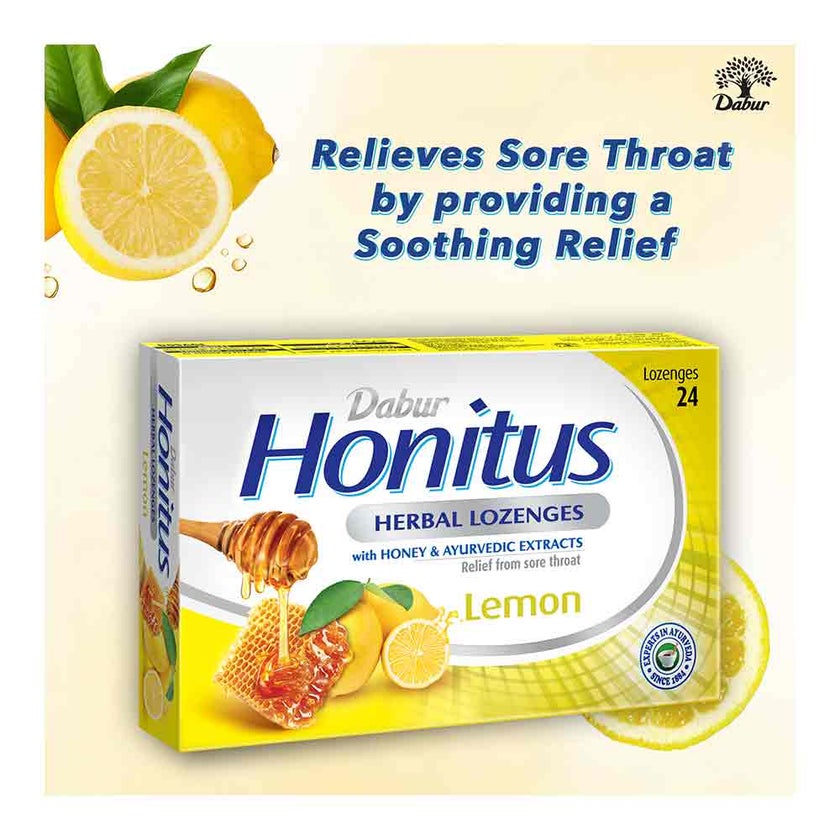 Dabur Honitus Herbal Lozenges Lemon, Pack of 24's