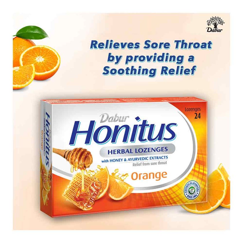 Dabur Honitus Herbal Lozenges Orange, Pack of 24's