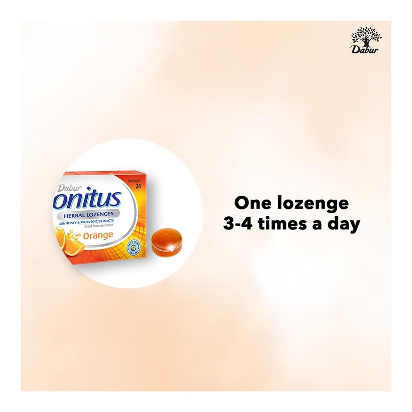 Dabur Honitus Herbal Lozenges Orange, Pack of 24's