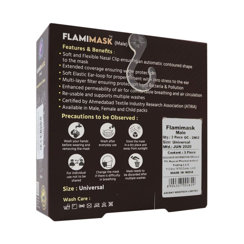 Flamingo FlamiMask Reusable & Washable Face Mask Male 3's
