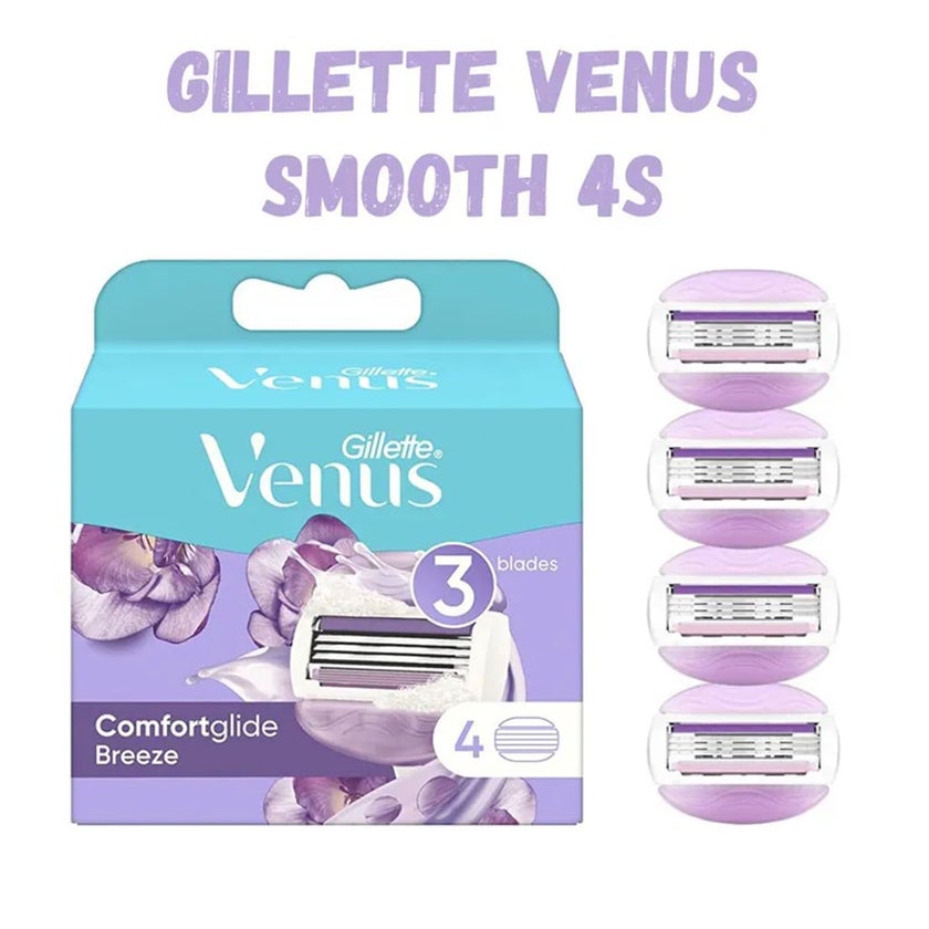 Gillette Venus Comfortglide Breeze Women's Razor Blade Refills, Pack of 4's