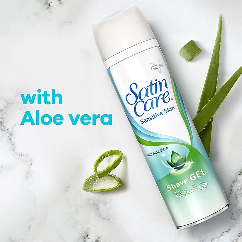 Gillette Satin Care Sensitive Shaving Gel With Aloe Vera 200ml