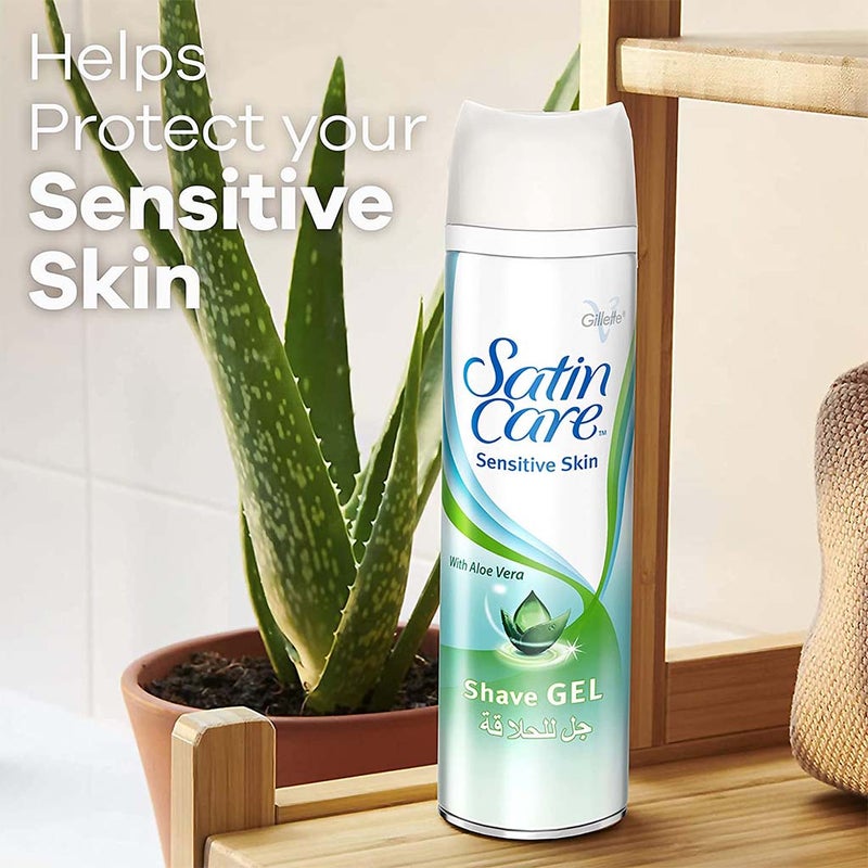 Gillette Satin Care Sensitive Shaving Gel With Aloe Vera 200ml