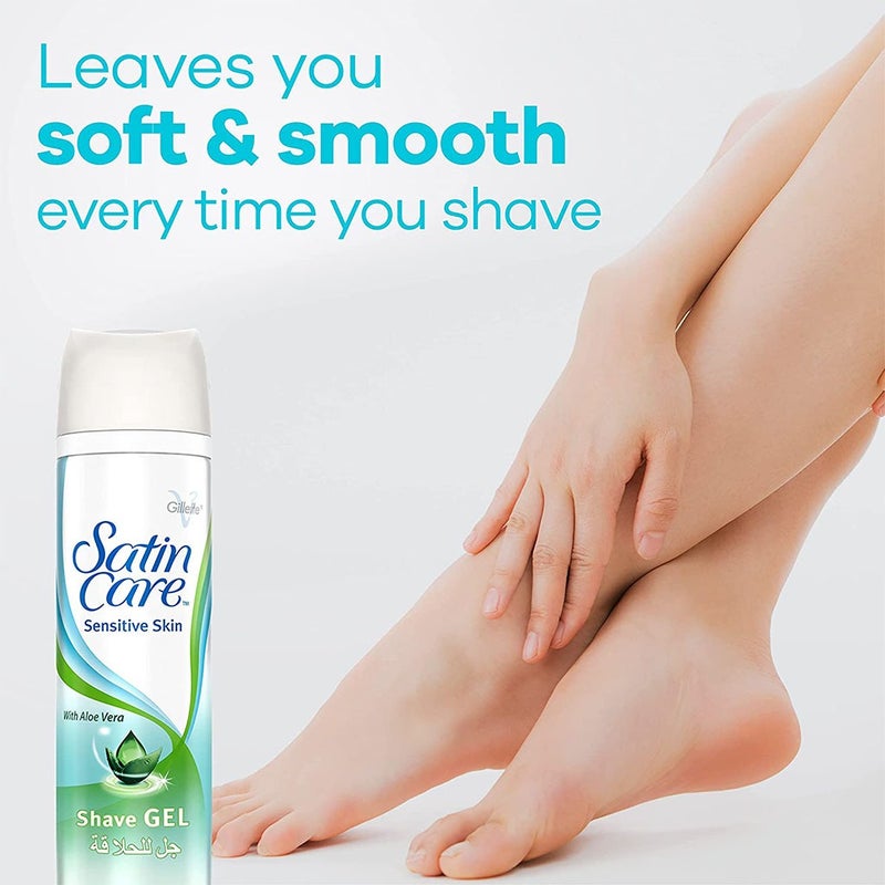Gillette Satin Care Sensitive Shaving Gel With Aloe Vera 200ml