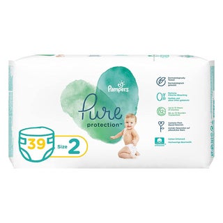 Pampers Pure Protection Premium Cotton Baby Diapers, Size 2, 4-8Kg, Pack of 39's
