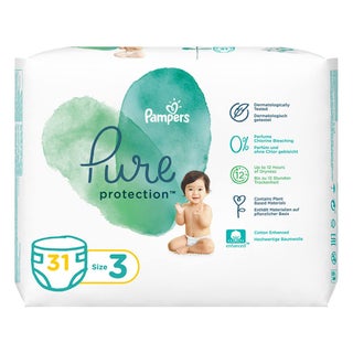 Pampers Pure Protection Premium Cotton Baby Diapers, Size 3, 6-10Kg, Pack of 31's