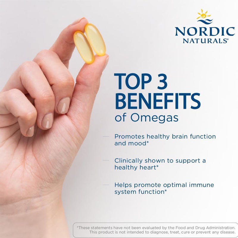 Nordic Naturals Ultimate Omega 3 1280mg Per Serving Fish Oil Supplement Softgels, Pack of 60's