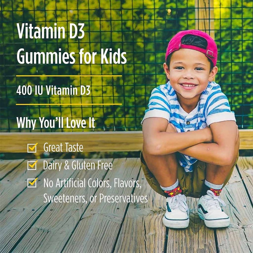 Nordic Naturals Kids Vitamin D3 400IU Gummies, Pack of 60's