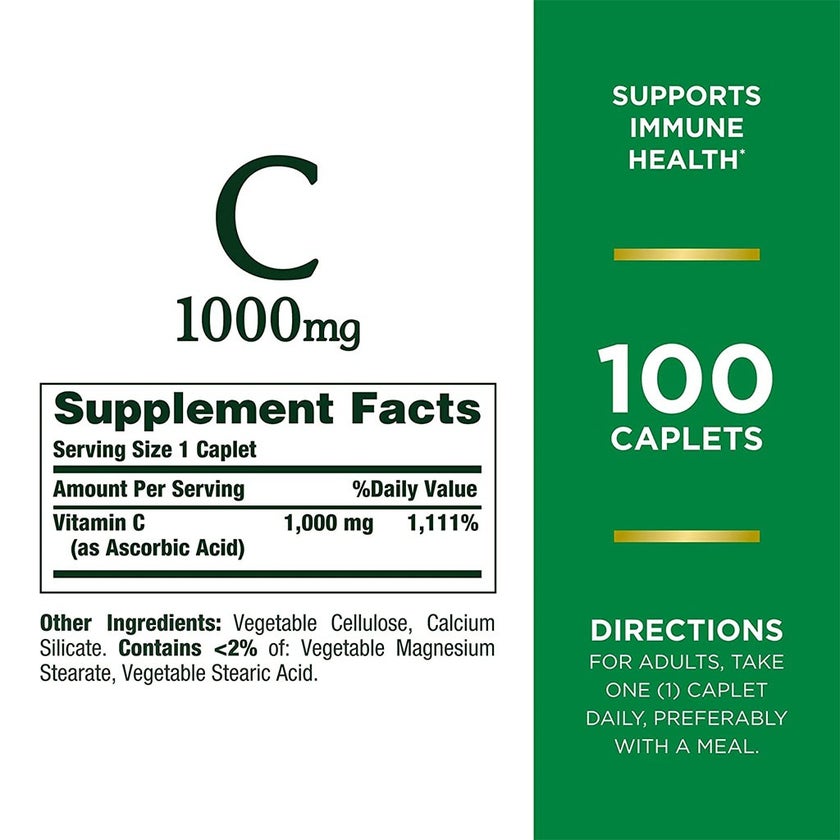 Nature's Bounty C 1000mg Caplets, Pack of 100's