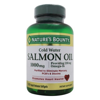 Nature's Bounty Cold Water Salmon Oil 1000mg Fish Oil Supplement Softgels, Pack of 120's