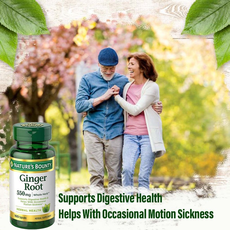 Nature's Bounty Ginger Root 550 mg Capsules 100's